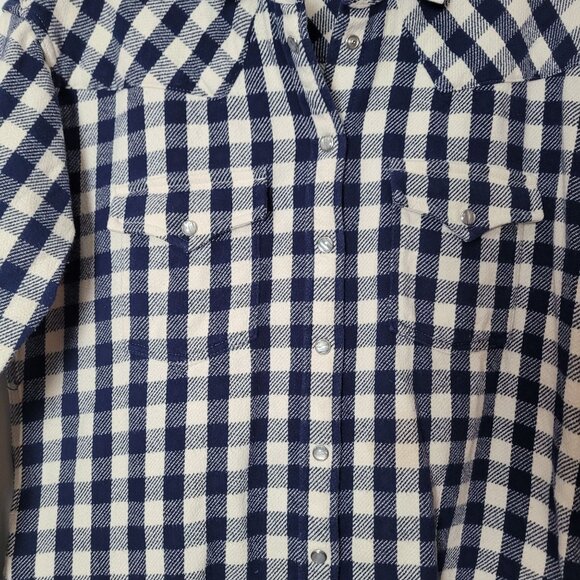 J. Crew Womens Blue & White Checkered Button-Up Shirt - Picture 5 of 15